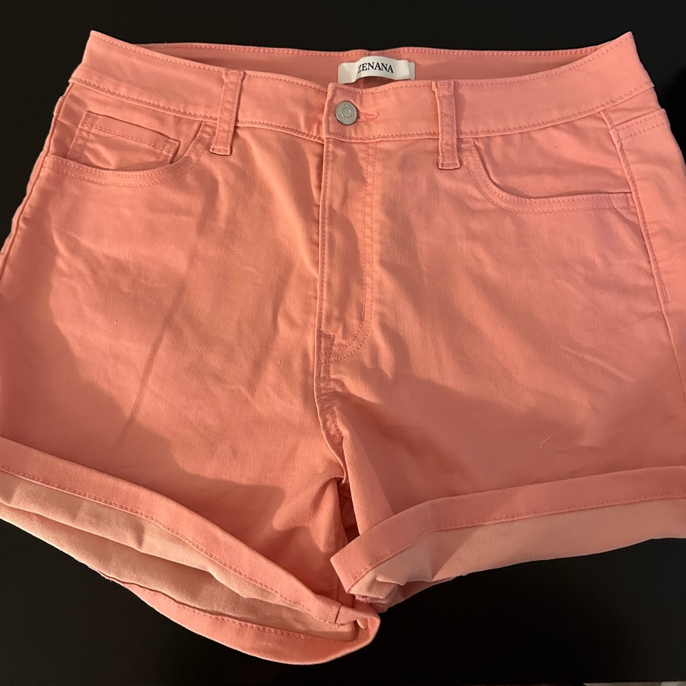Zenana Outfitters Pink High Waist Shorts